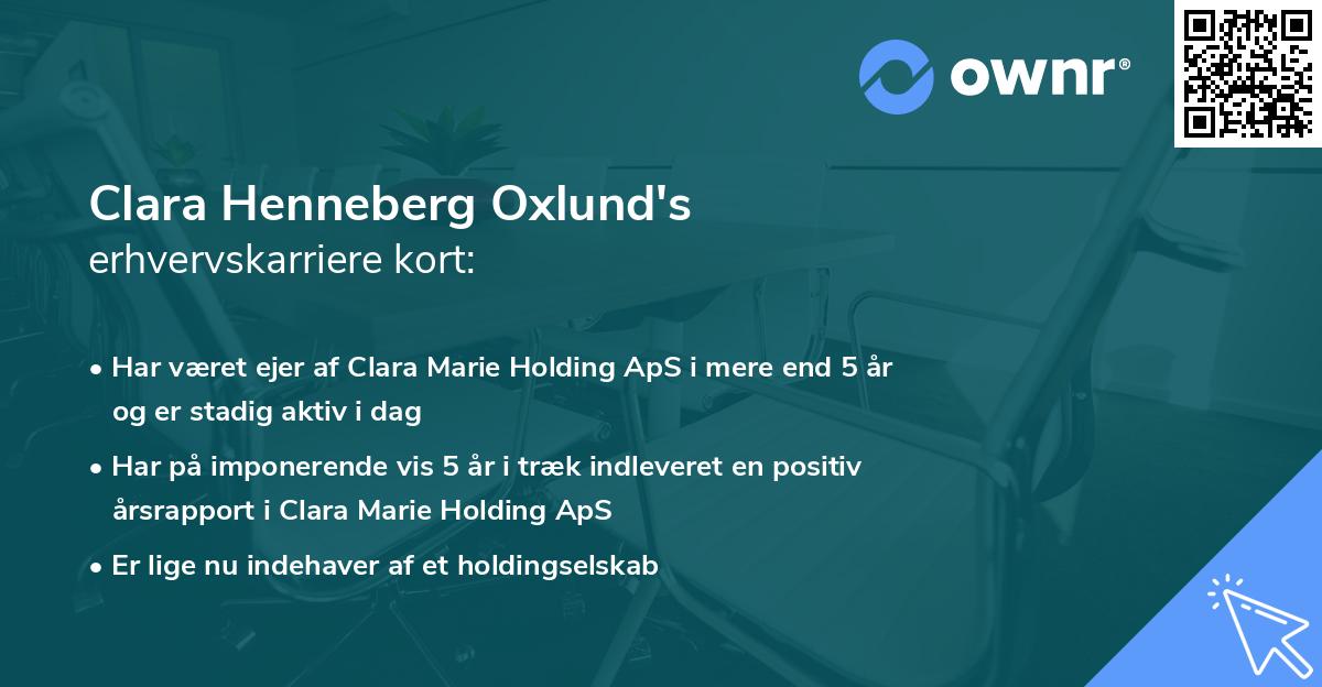 Clara Henneberg Oxlund's erhvervskarriere kort