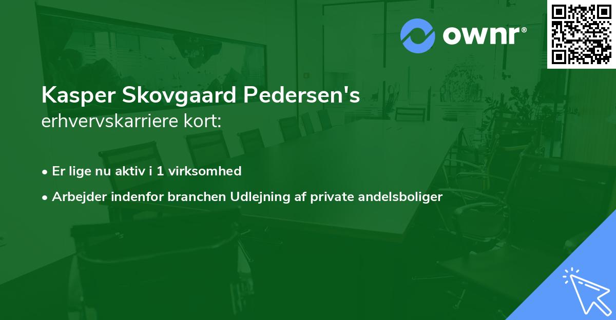 Kasper Skovgaard Pedersen's erhvervskarriere kort