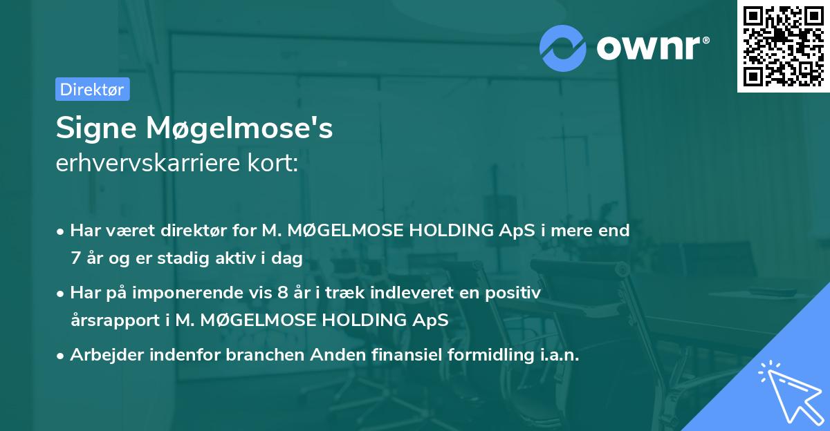 Signe Møgelmose's erhvervskarriere kort