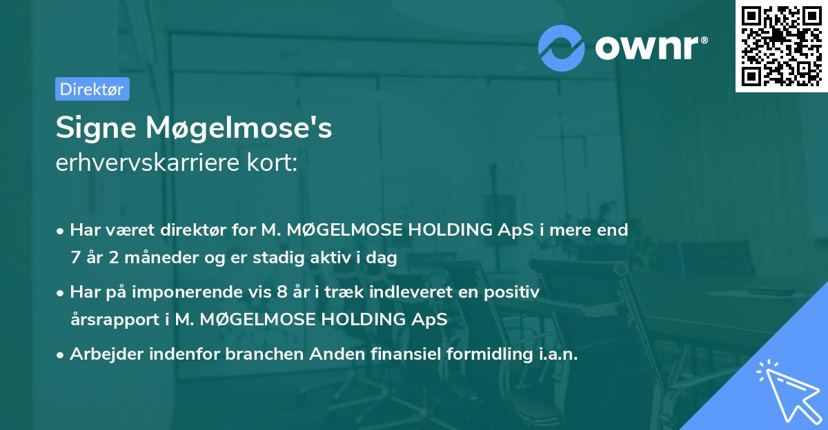 Signe Møgelmose's erhvervskarriere kort
