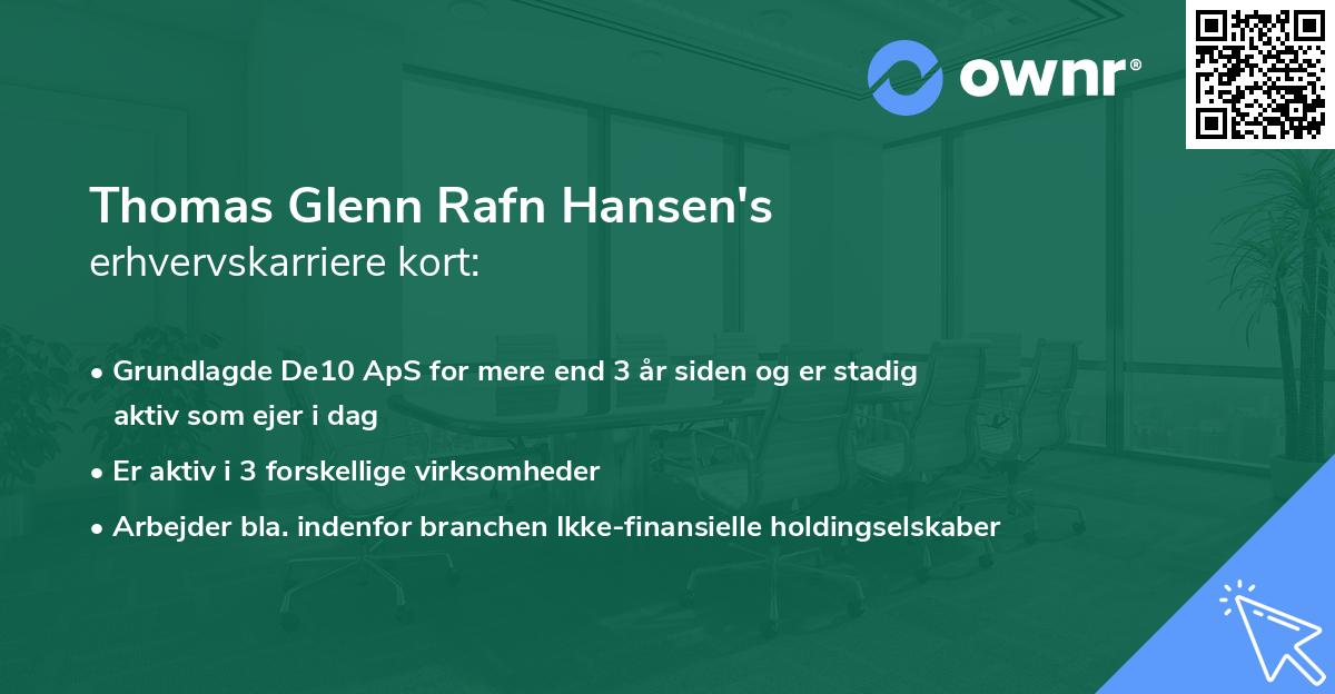 Thomas Glenn Rafn Hansen's erhvervskarriere kort