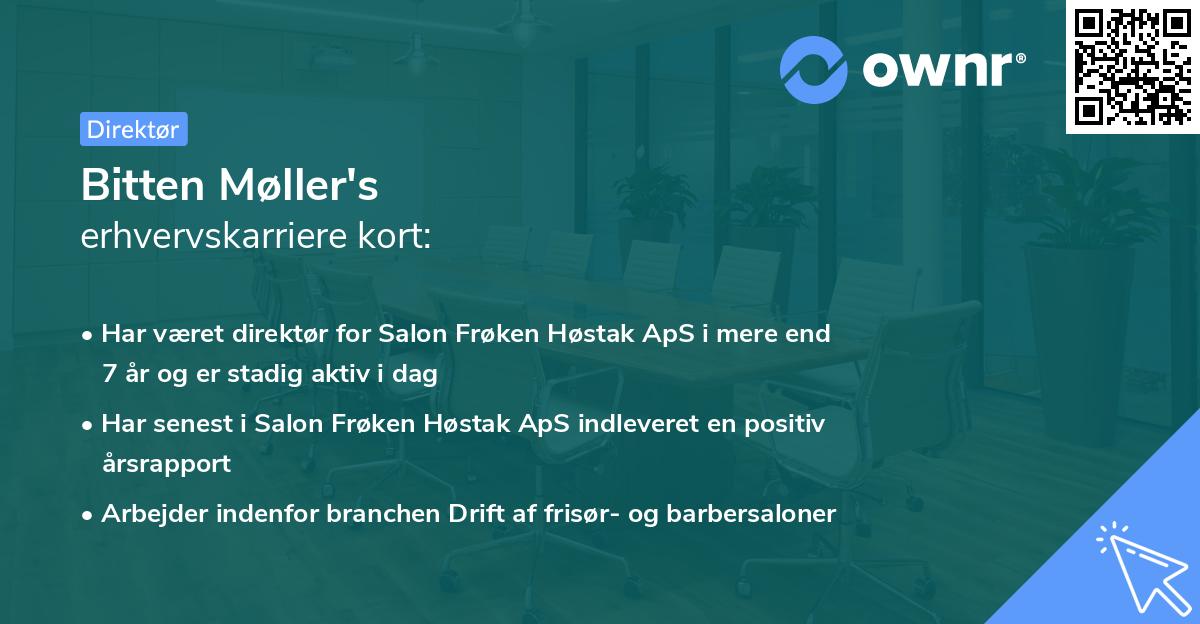Bitten Møller's erhvervskarriere kort