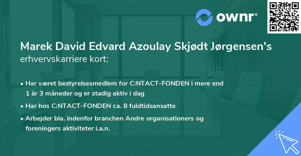 Marek David Edvard Azoulay Skjødt Jørgensen's erhvervskarriere kort