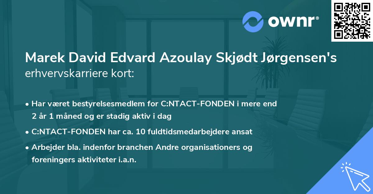 Marek David Edvard Azoulay Skjødt Jørgensen's erhvervskarriere kort