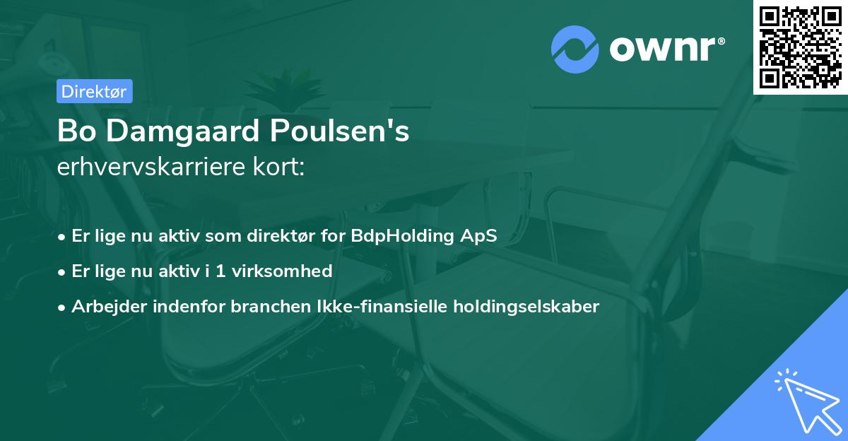 Bo Damgaard Poulsen's erhvervskarriere kort