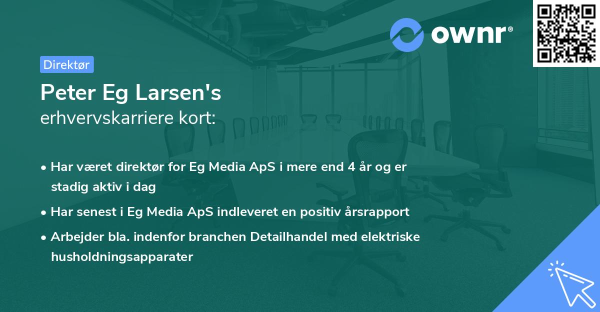 Peter Eg Larsen's erhvervskarriere kort