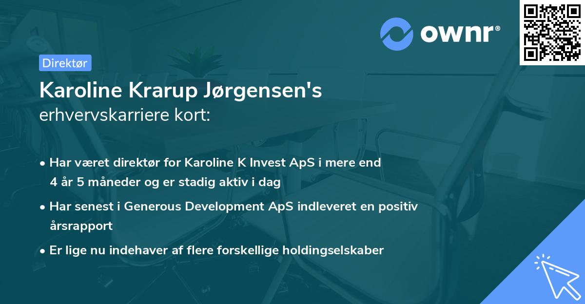 Karoline Krarup Jørgensen's erhvervskarriere kort