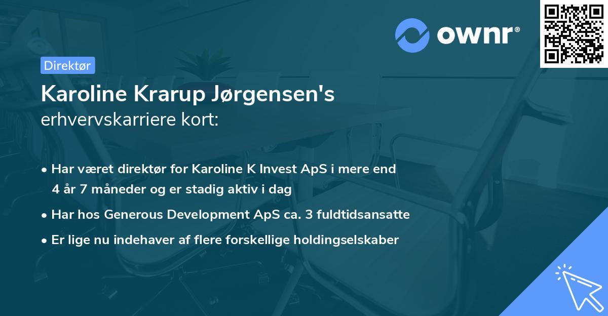 Karoline Krarup Jørgensen's erhvervskarriere kort
