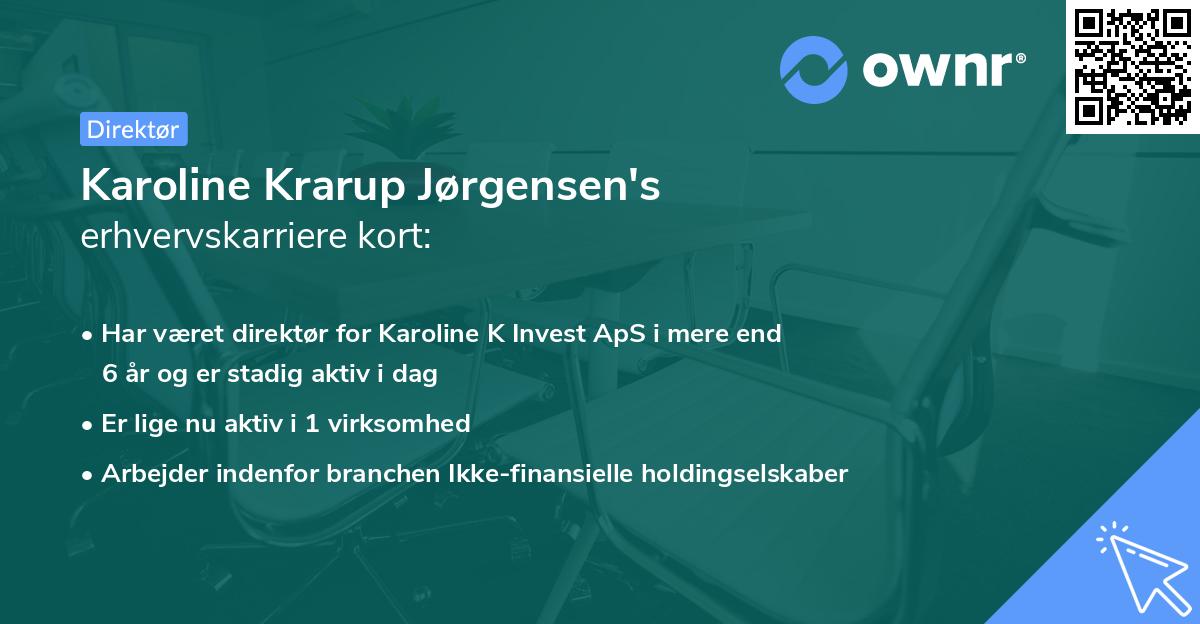 Karoline Krarup Jørgensen's erhvervskarriere kort