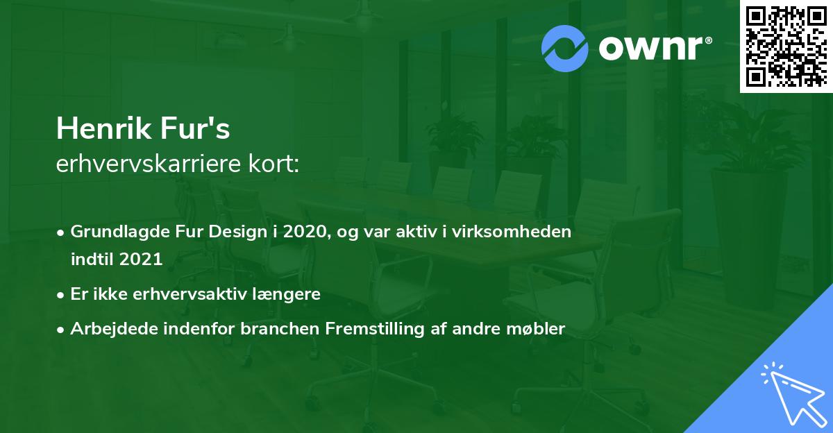 Henrik Fur's erhvervskarriere kort