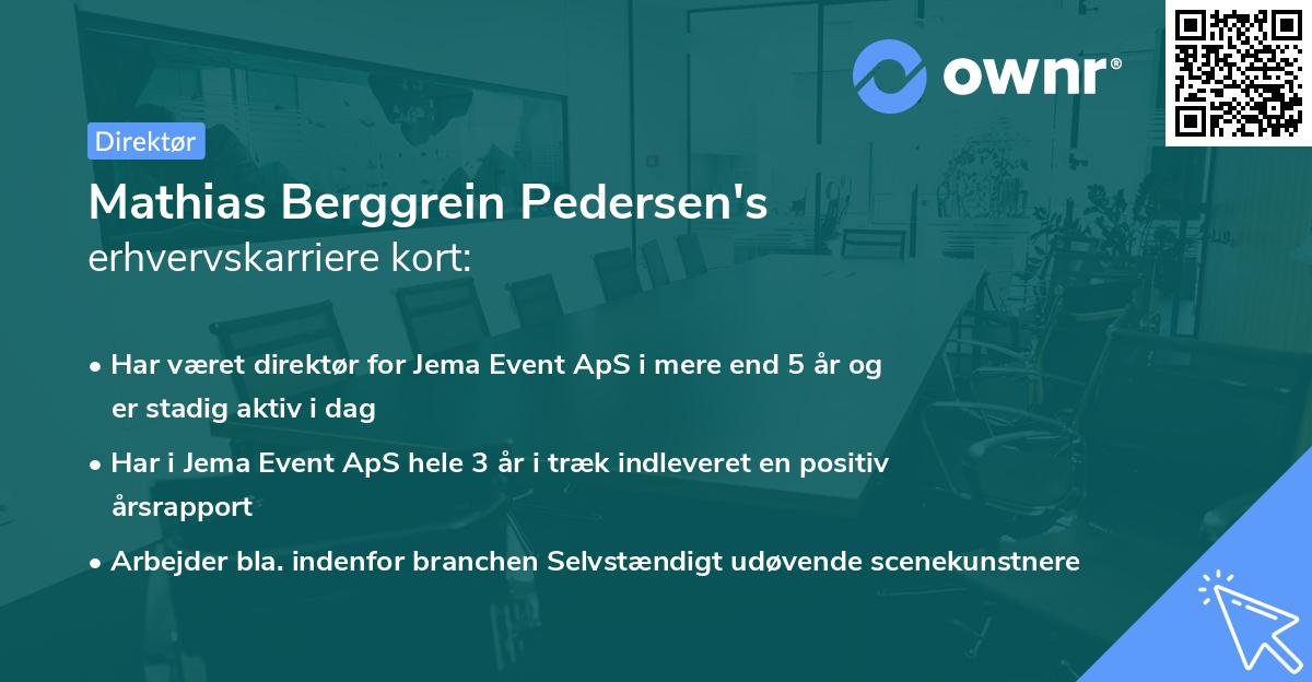 Mathias Berggrein Pedersen's erhvervskarriere kort