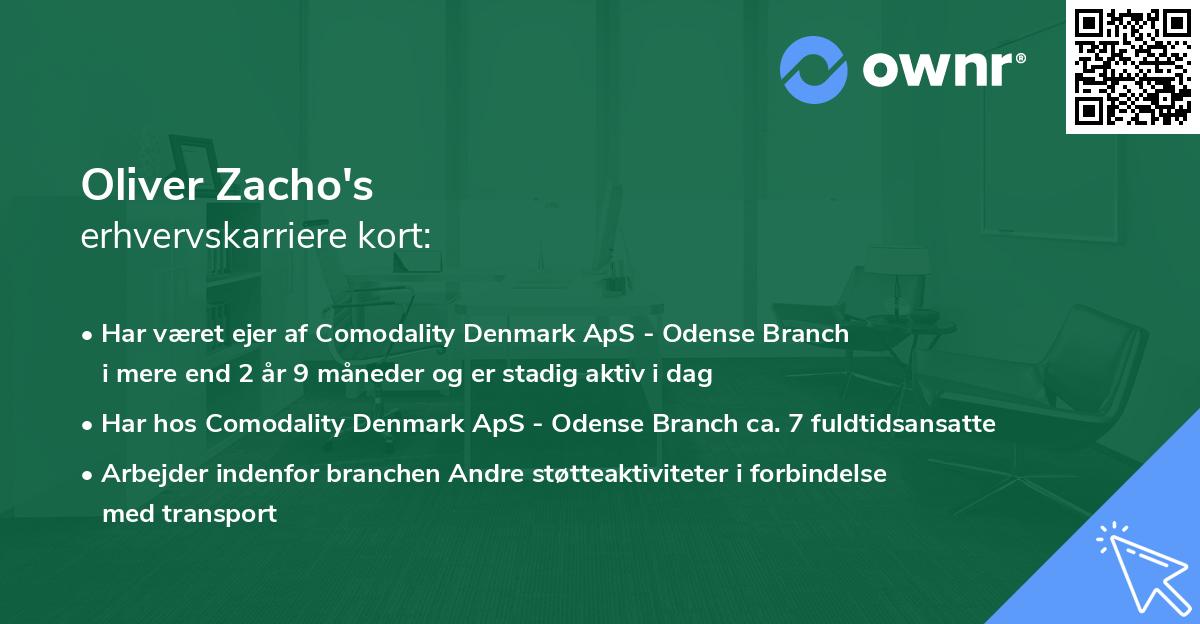 Oliver Zacho's erhvervskarriere kort