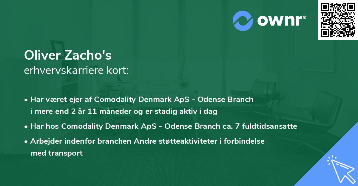Oliver Zacho's erhvervskarriere kort