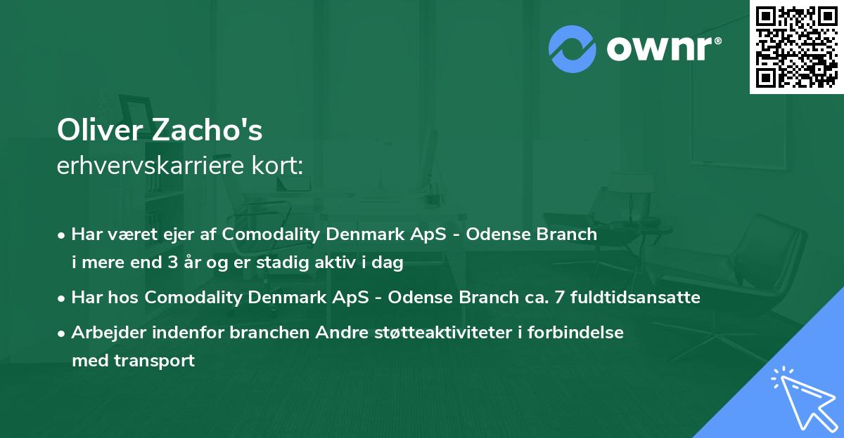 Oliver Zacho's erhvervskarriere kort