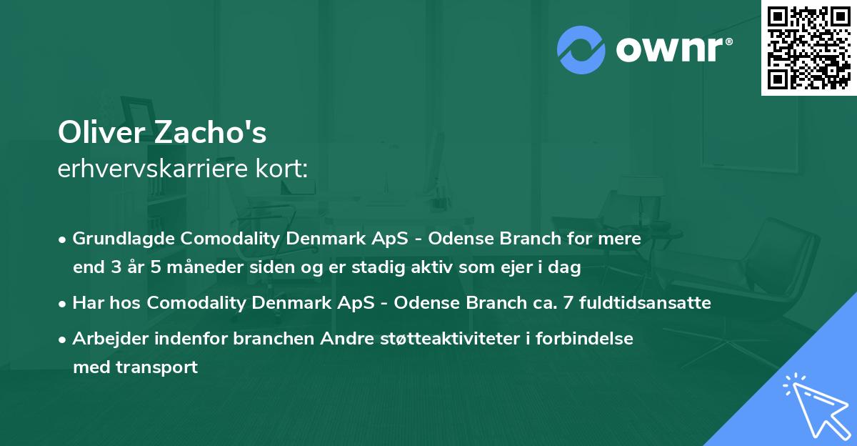 Oliver Zacho's erhvervskarriere kort