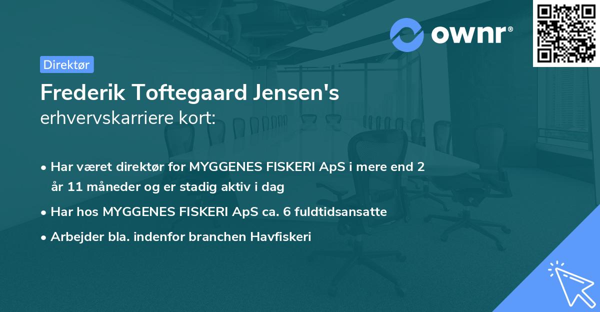 Frederik Toftegaard Jensen's erhvervskarriere kort