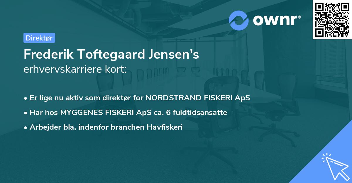 Frederik Toftegaard Jensen's erhvervskarriere kort