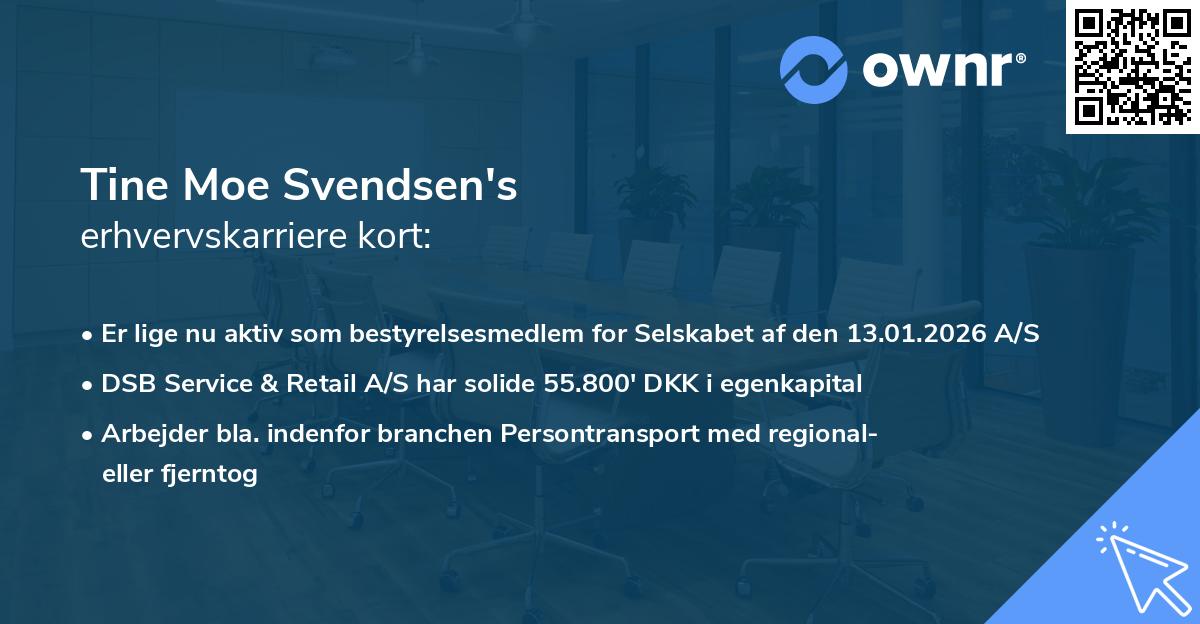 Tine Moe Svendsen's erhvervskarriere kort