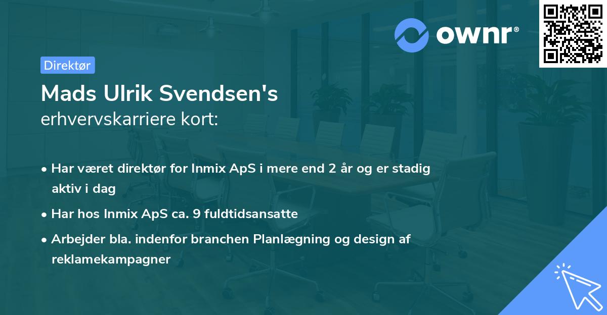 Mads Ulrik Svendsen's erhvervskarriere kort