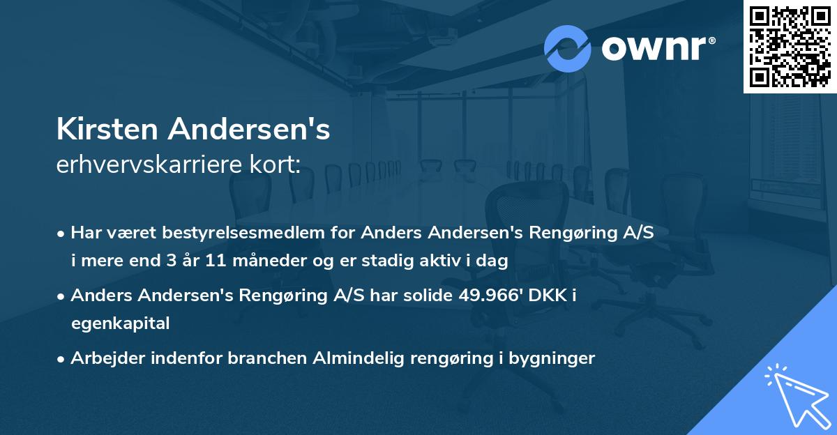 Kirsten Andersen's erhvervskarriere kort