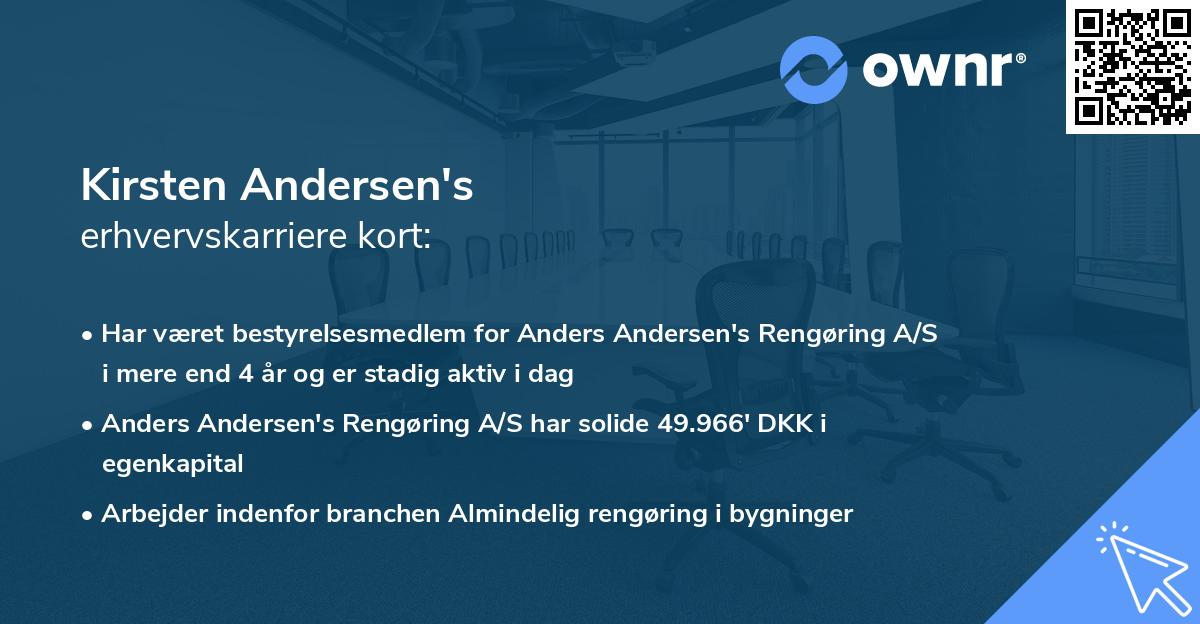 Kirsten Andersen's erhvervskarriere kort