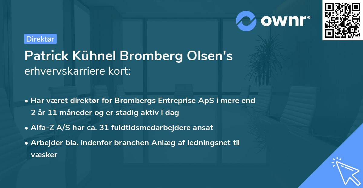 Patrick Kühnel Bromberg Olsen's erhvervskarriere kort