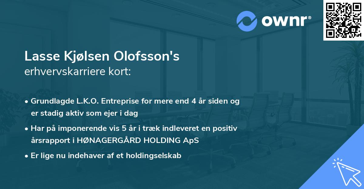 Lasse Kjølsen Olofsson's erhvervskarriere kort