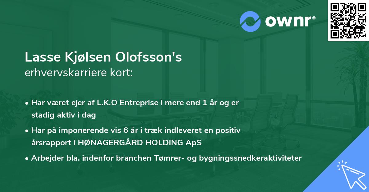 Lasse Kjølsen Olofsson's erhvervskarriere kort