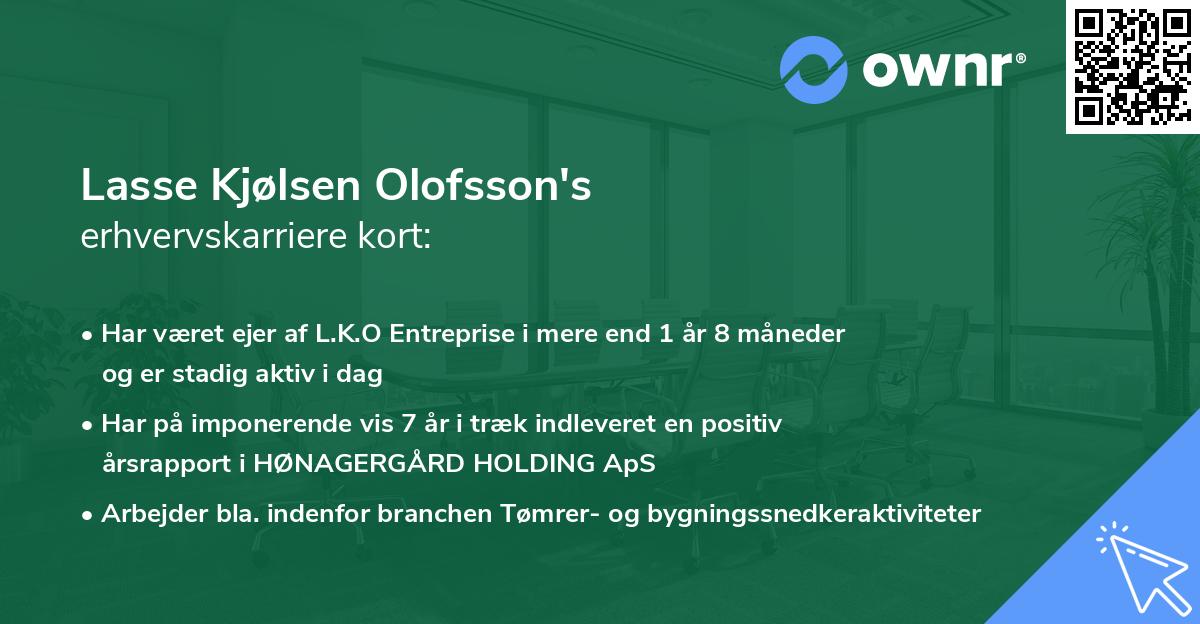 Lasse Kjølsen Olofsson's erhvervskarriere kort