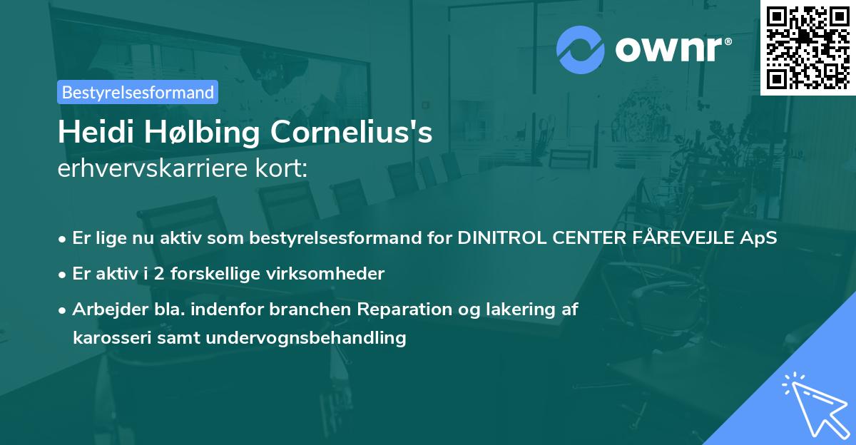 Heidi Hølbing Cornelius's erhvervskarriere kort