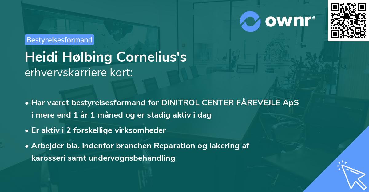 Heidi Hølbing Cornelius's erhvervskarriere kort