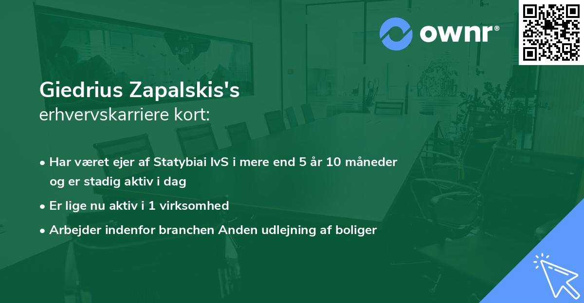 Giedrius Zapalskis's erhvervskarriere kort