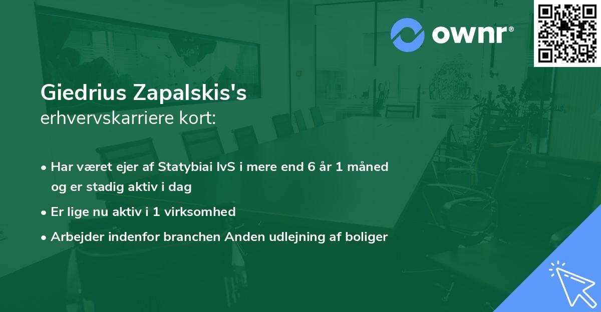 Giedrius Zapalskis's erhvervskarriere kort