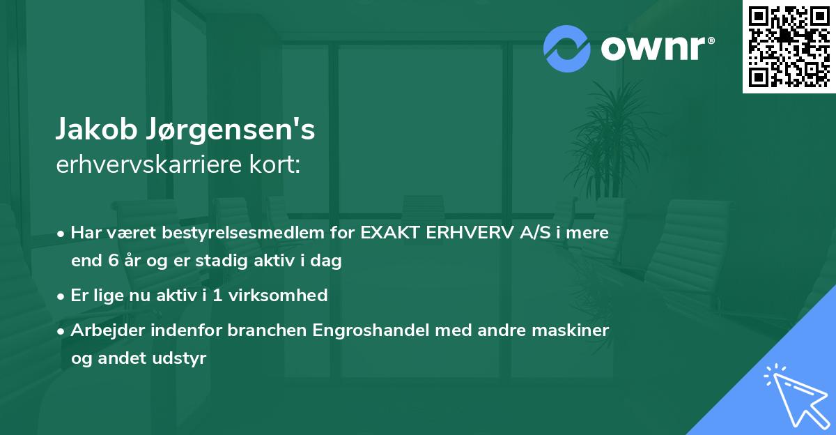 Jakob Jørgensen's erhvervskarriere kort