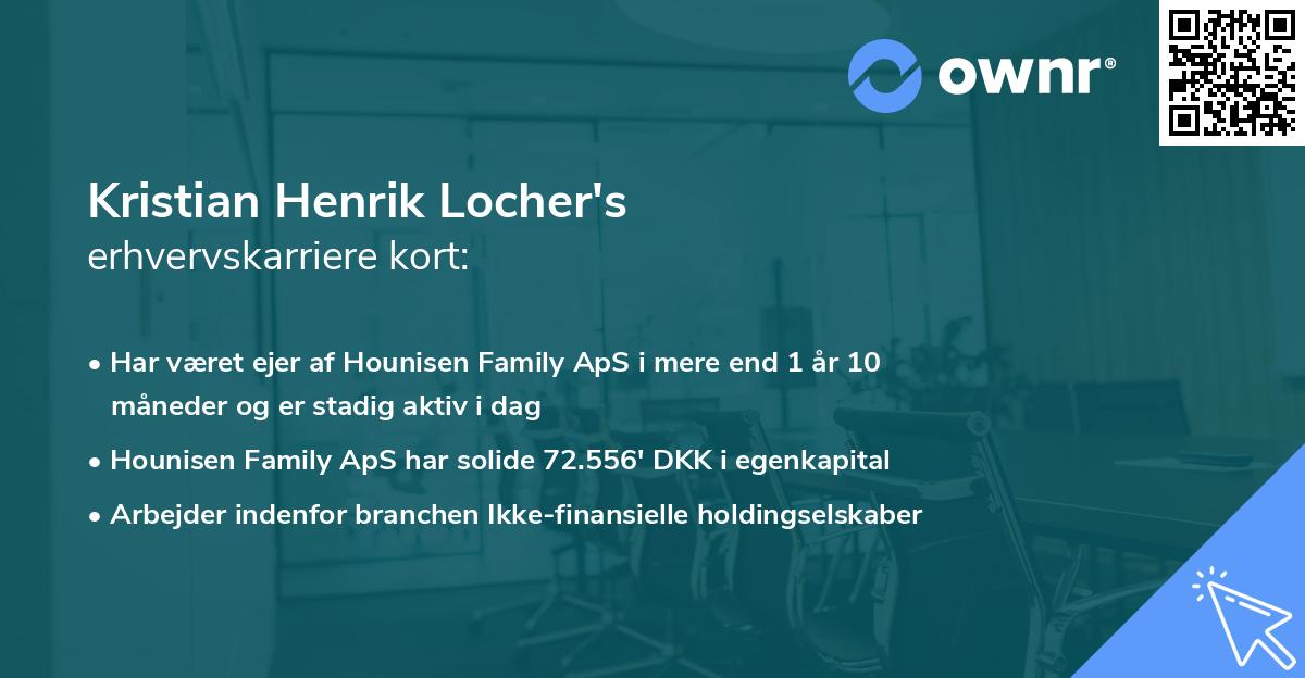 Kristian Henrik Locher's erhvervskarriere kort