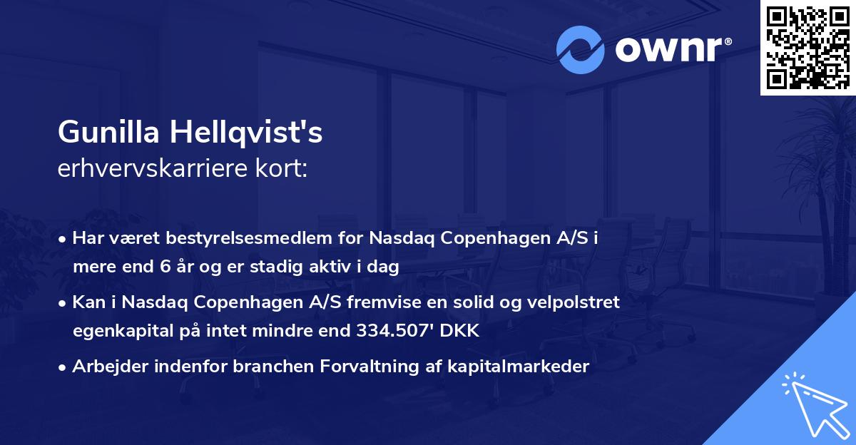 Gunilla Hellqvist's erhvervskarriere kort