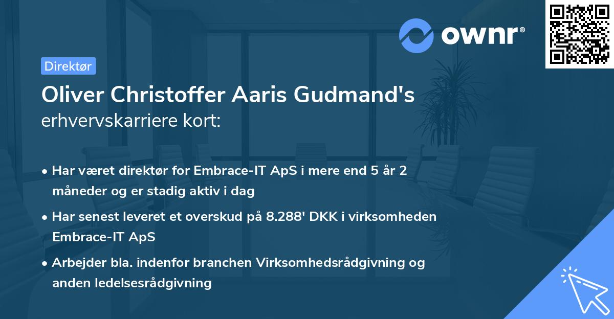 Oliver Christoffer Aaris Gudmand's erhvervskarriere kort