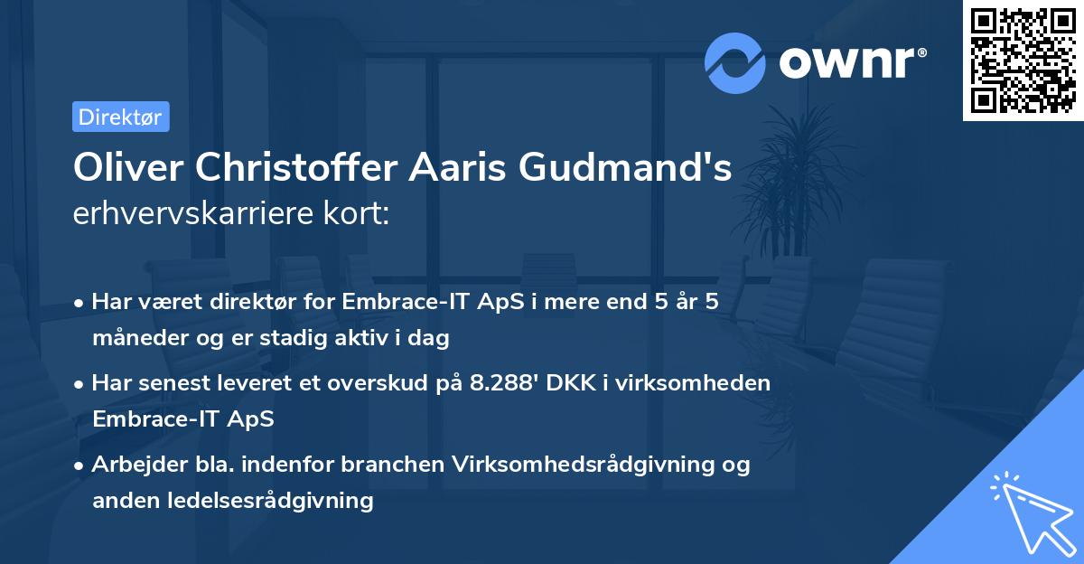 Oliver Christoffer Aaris Gudmand's erhvervskarriere kort