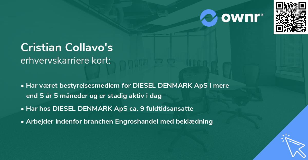 Cristian Collavo's erhvervskarriere kort