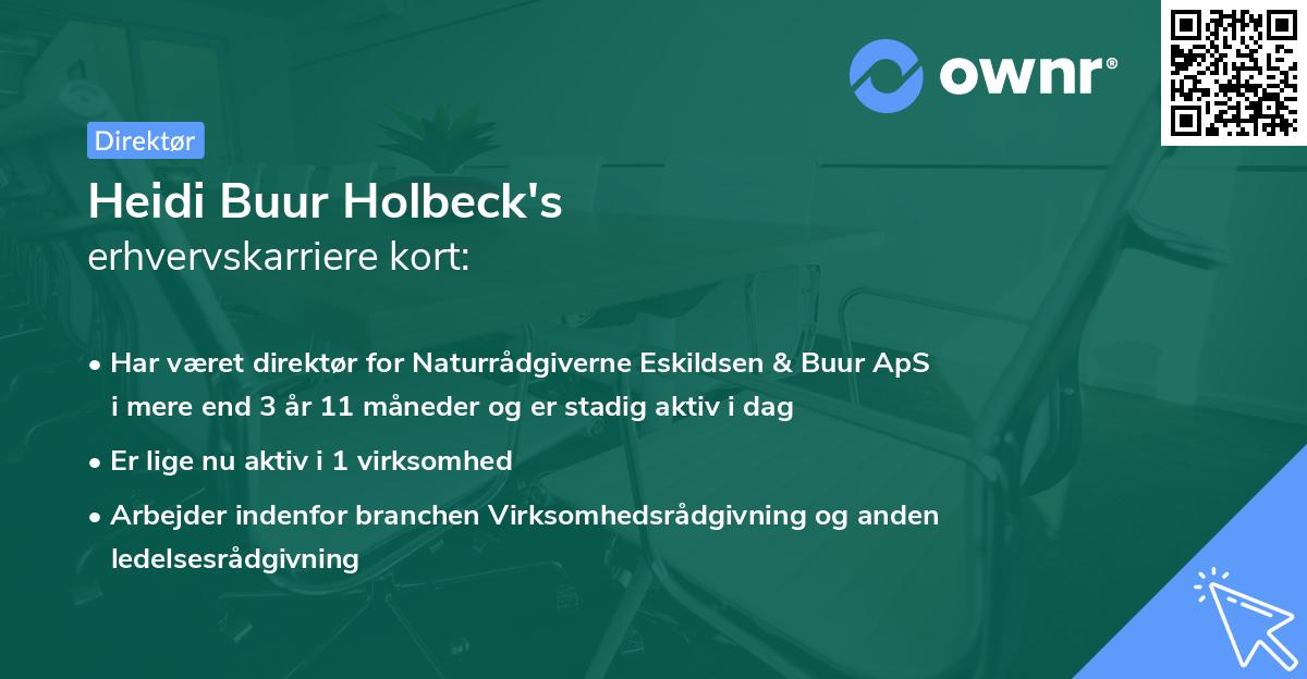 Heidi Buur Holbeck's erhvervskarriere kort