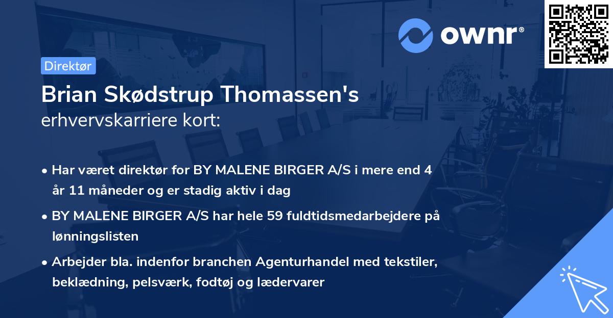 Brian Skødstrup Thomassen's erhvervskarriere kort
