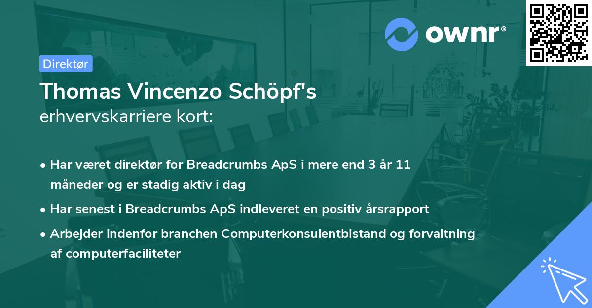 Thomas Vincenzo Schöpf's erhvervskarriere kort