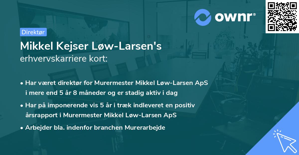 Mikkel Kejser Løw-Larsen's erhvervskarriere kort