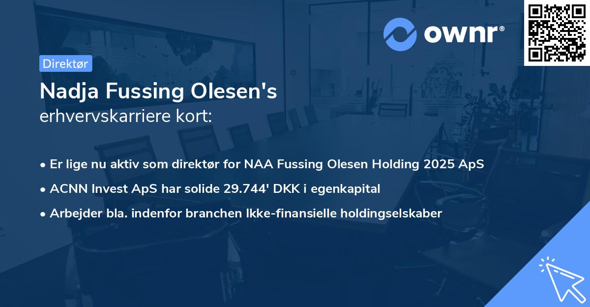 Nadja Fussing Olesen's erhvervskarriere kort