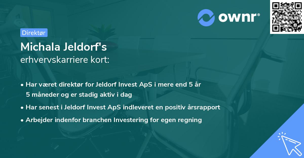 Michala Jeldorf's erhvervskarriere kort