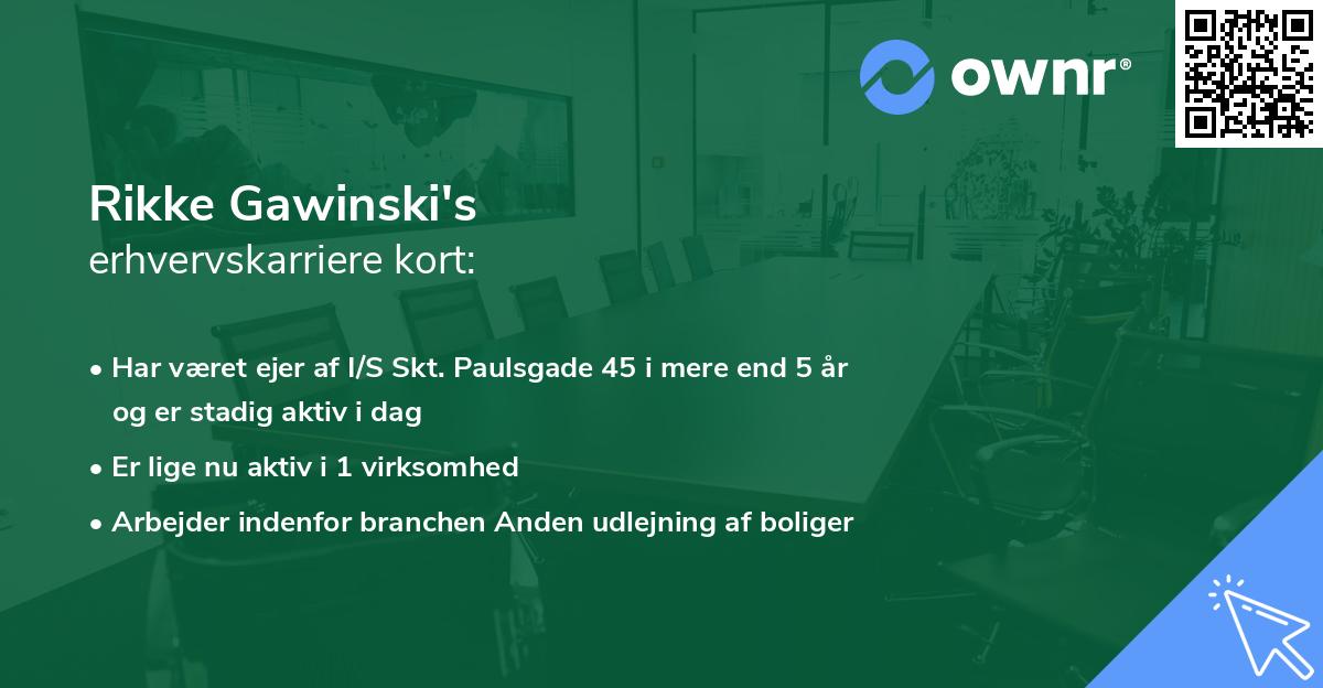 Rikke Gawinski's erhvervskarriere kort