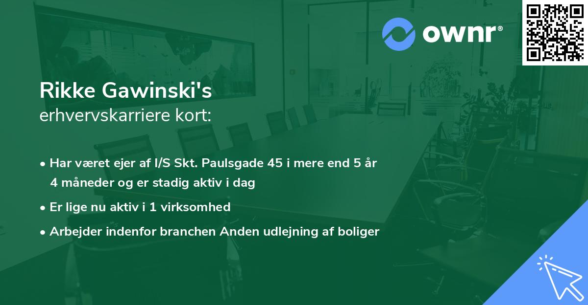 Rikke Gawinski's erhvervskarriere kort