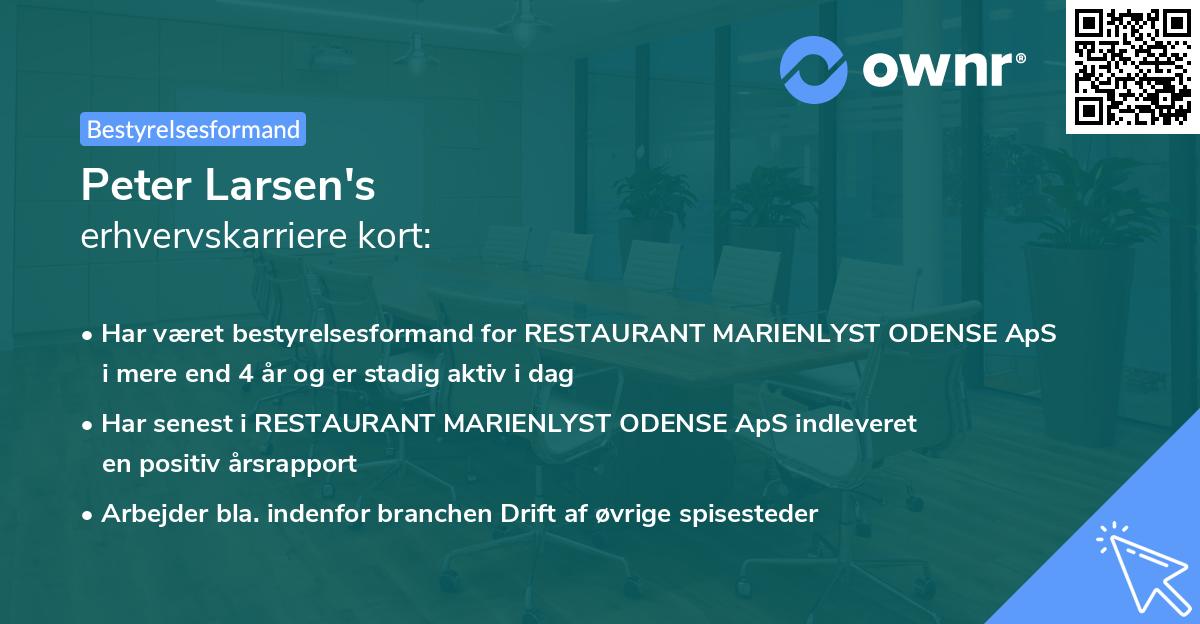 Peter Larsen's erhvervskarriere kort