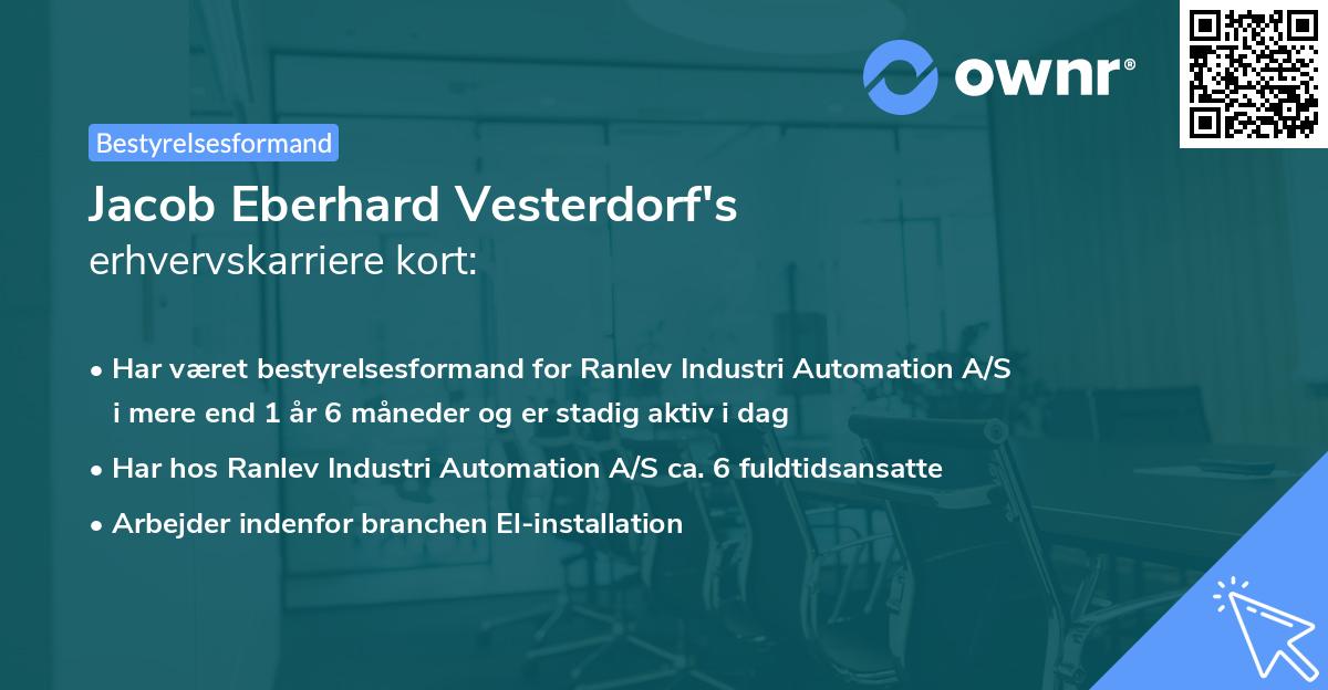 Jacob Eberhard Vesterdorf's erhvervskarriere kort