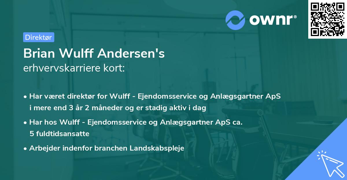 Brian Wulff Andersen's erhvervskarriere kort